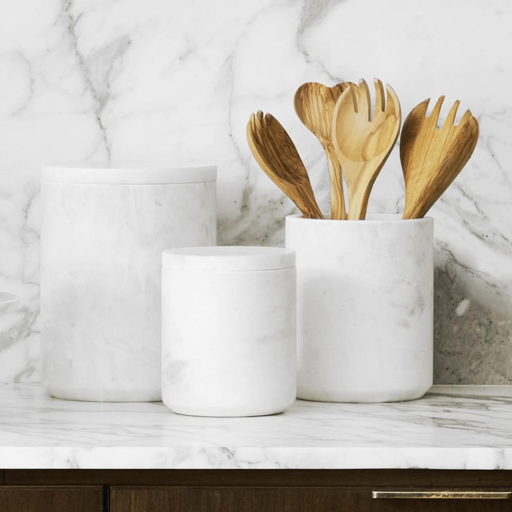 Salt and pepper 2025 marble canisters